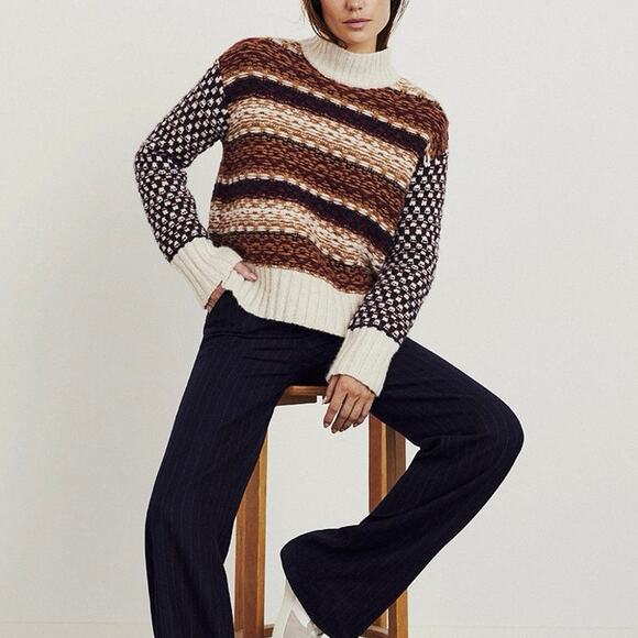 Veronica Beard Clary Alpaca-Blend Sweater Sz XL